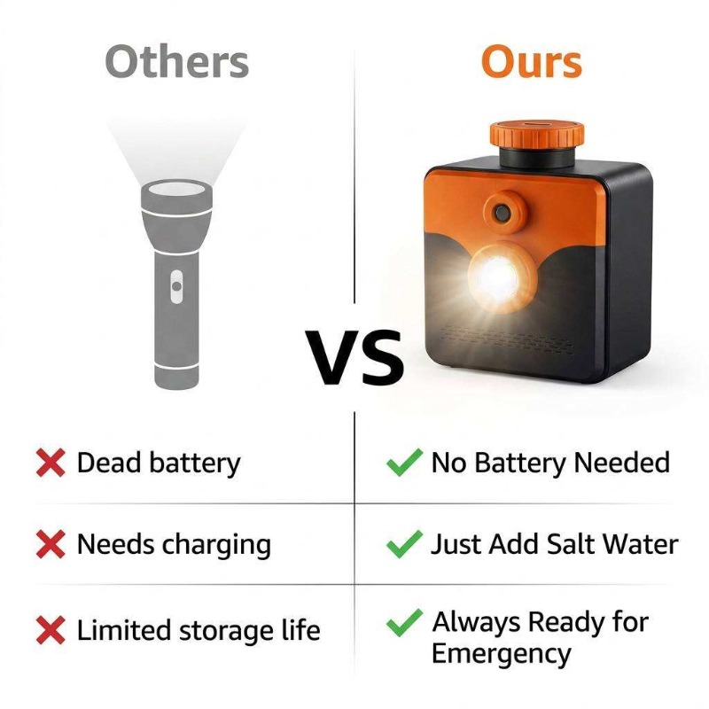 Lampe à eau salée, lampe de se - Power Outage Light avis et prix